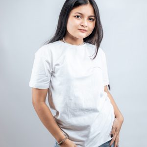 Women's Premium Basic White Crewneck T-shirt
