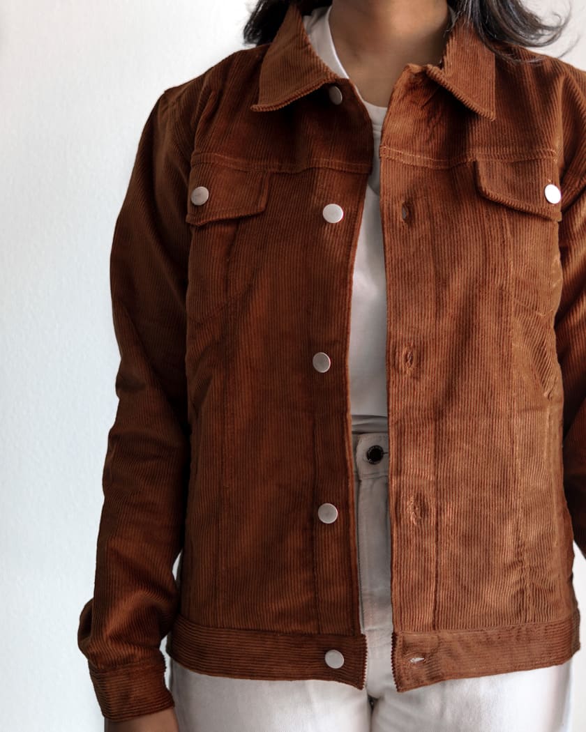 Women's Corduroy Jacket in Brown | Basically Brown | Extra Small