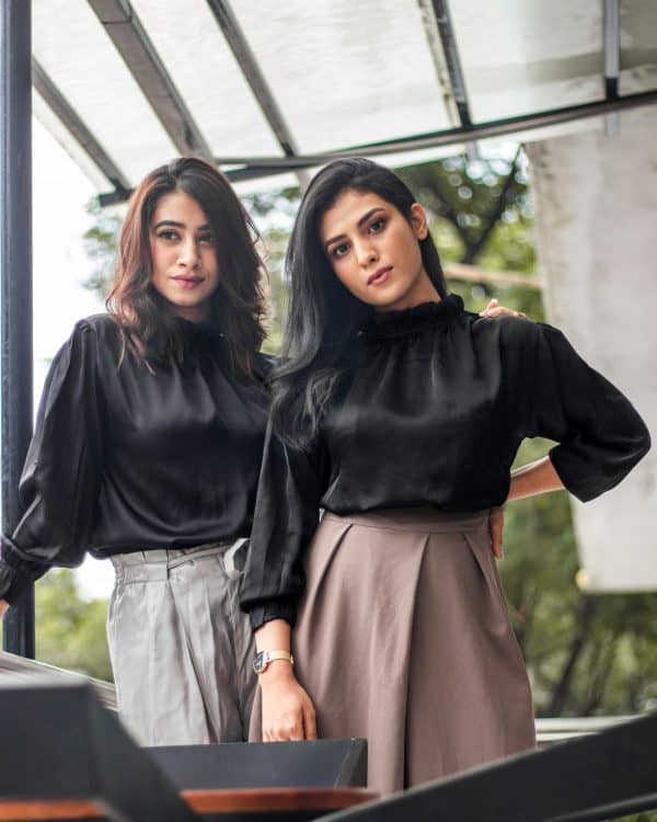 Women's Black Silk Top | The Diana - Image 4