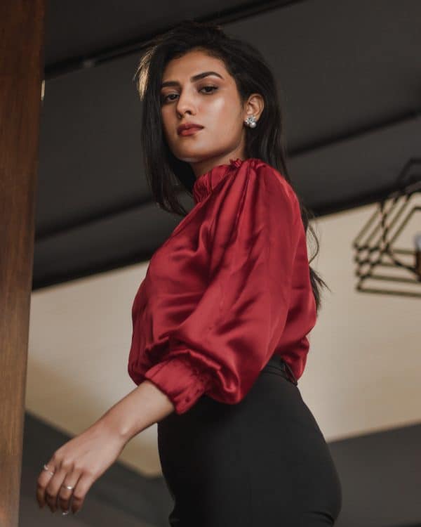 Women's Red Silk Top | The Victoria - Image 4