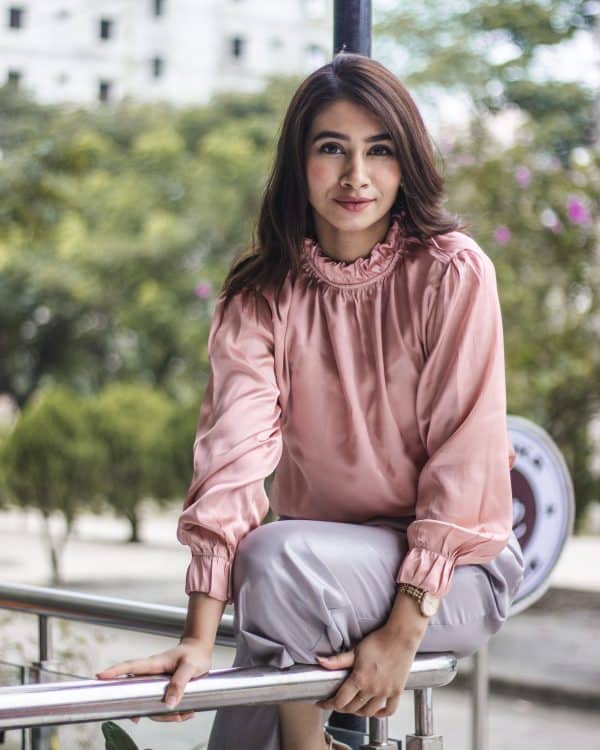 Women's Pink Silk Top | The Anastasia Romanov - Image 6