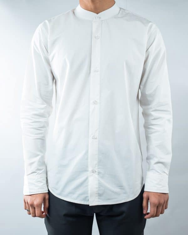 Men's White Band Collar Shirt | Mandarin Collar - Summer shirts Gorur Ghash