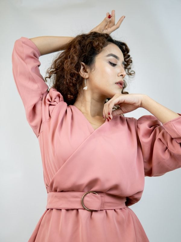 Women's Wrap Top in Pink