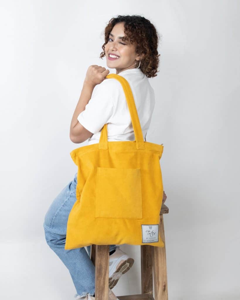Unisex Yellow Tote Bag Quirky Canary Gorur Ghash