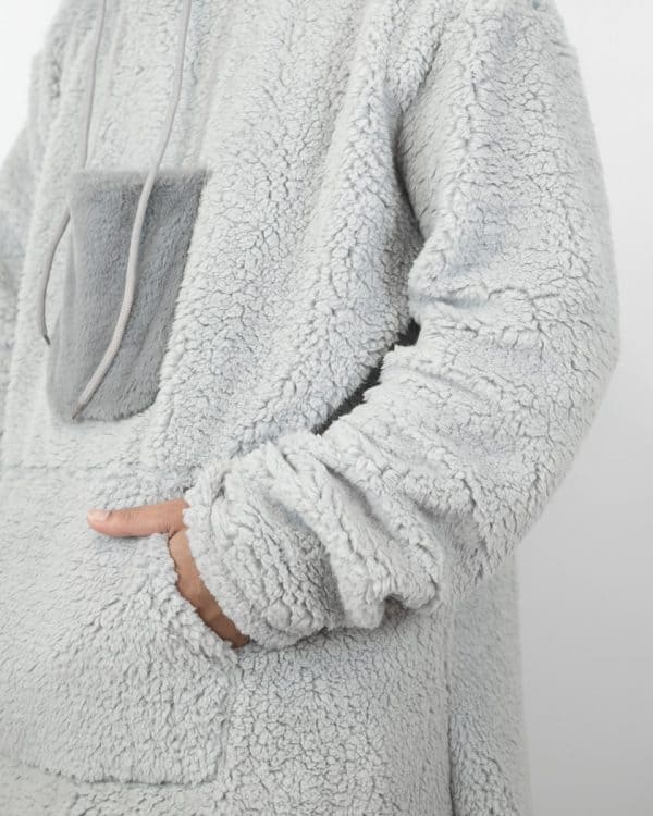 Grey Oversized Sherpa Hoodie Blankets by Gorur Ghash. Price: ৳2000. Fabric: Sherpa. Made in Bangladesh (BD). Buy it now before stocks run out.