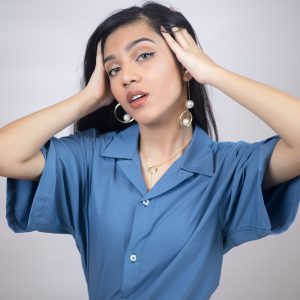 The Electric Blue: Women’s Teal Oversized Drop shoulder Cuban Shirt