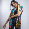 Women’s Half Sleeve Party Cuban Collar Shirt in Funky Colors: