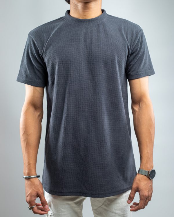 Men’s Premium Soft Textured Crewneck T-shirt in Dusty Ash - Gorur Ghash