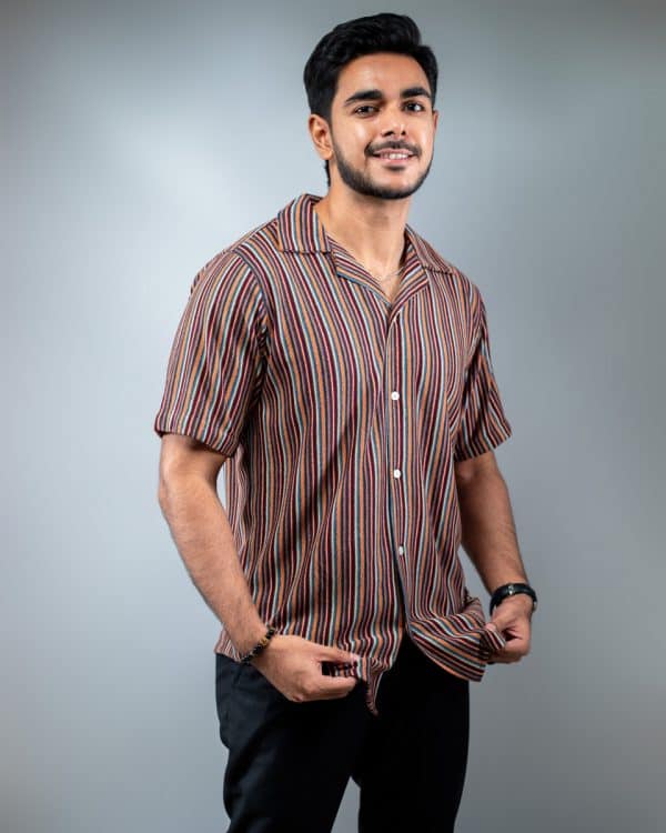 Men's Multicolor Knitted Cuban Shirt - Image 6
