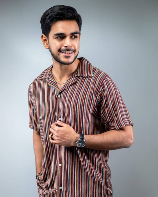 Men's Multicolor Knitted Cuban Shirt - Image 5