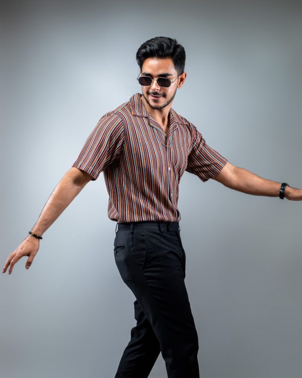 Men's Multicolor Knitted Cuban Shirt - Image 4