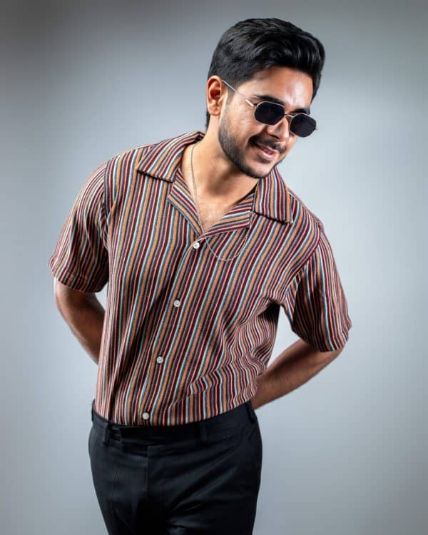 Men's Multicolor Knitted Cuban Shirt - Image 3