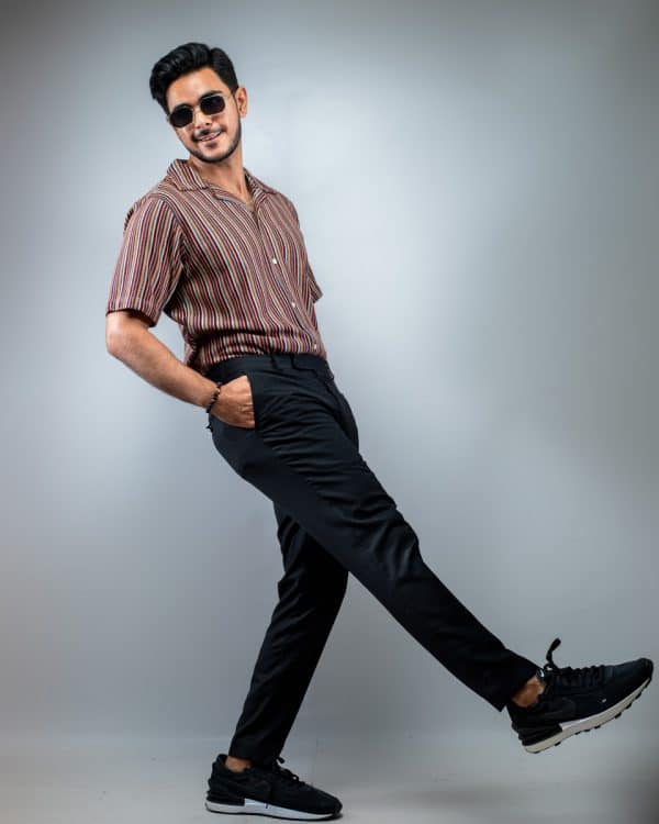 Men's Multicolor Knitted Cuban Shirt - Image 2