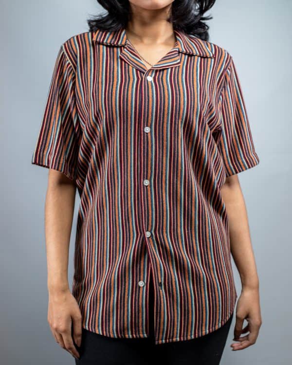 Women's Multicolor Knitted Cuban Shirt - Image 4
