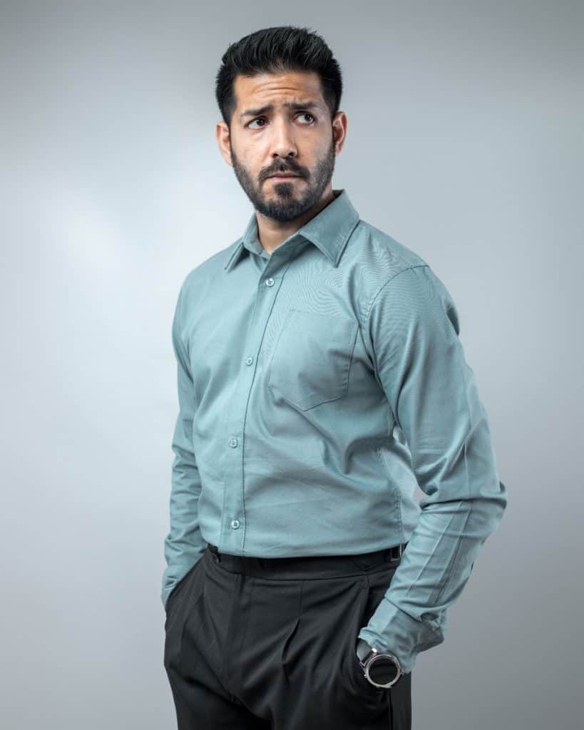 Office Shirt in Light Teal Gorur Ghash