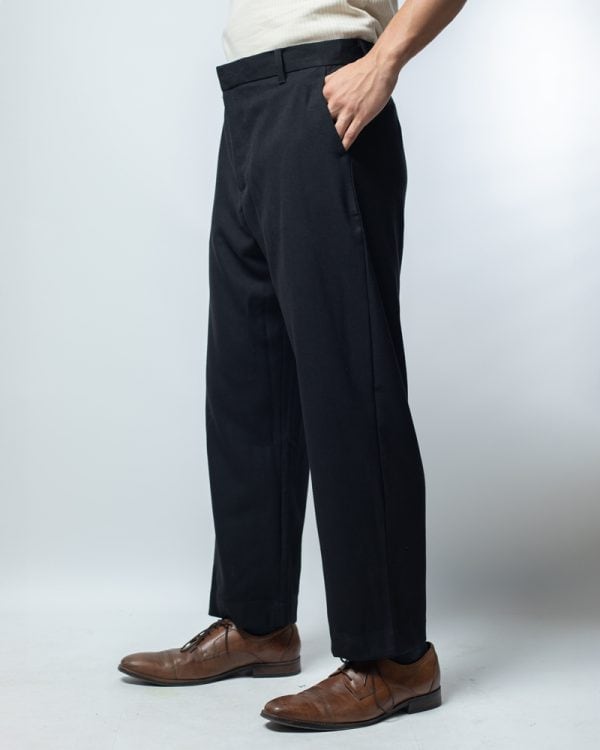 Men's Black Relaxed Fit Pants - Image 4