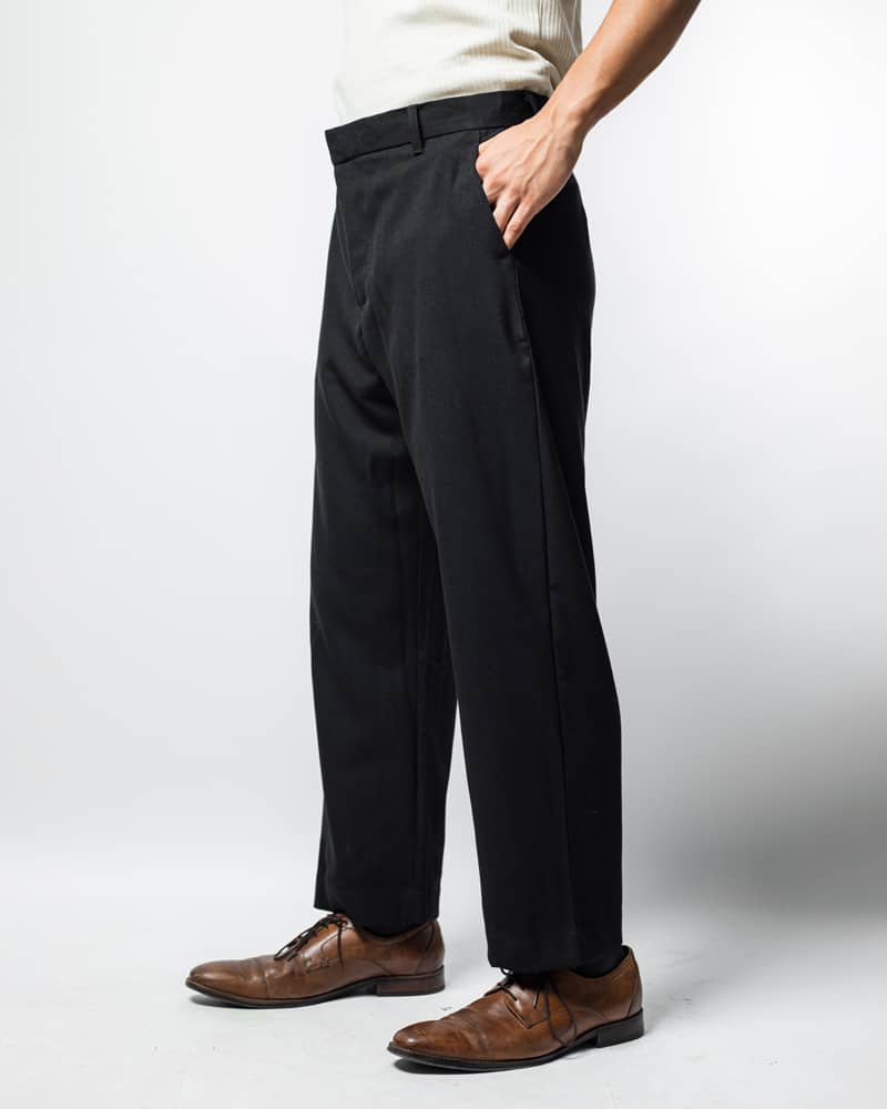 Men's Black Relaxed Fit Pants - Gorur Ghash
