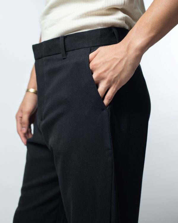Men's Black Relaxed Fit Pants - Image 2