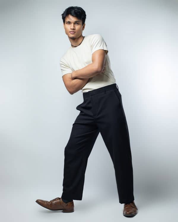 Men's Black Relaxed Fit Pants - Image 6