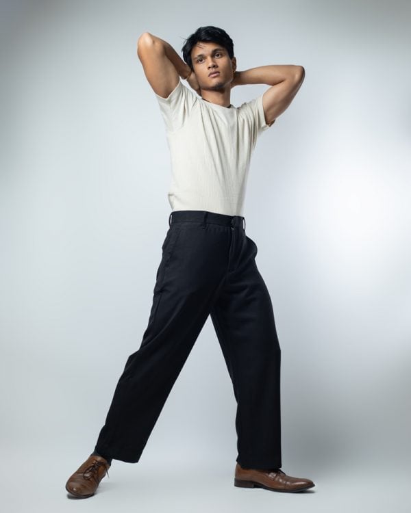 Men's Black Relaxed Fit Pants - Image 5