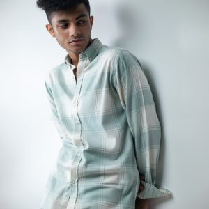 Men’s Long Sleeve Flannel Shirt in Turquoise
