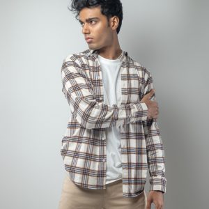 Men's Blue Plaid Flannel Shirt - Gorur Ghash