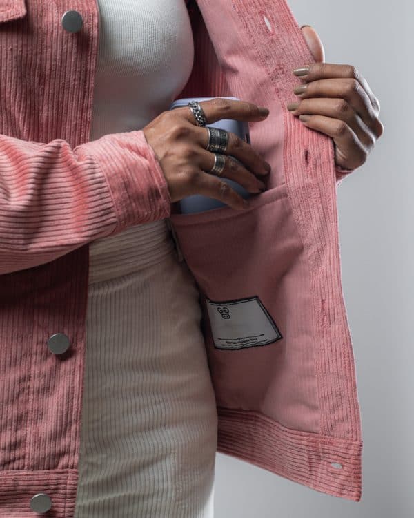 Women's Corduroy Jacket in Sweet Pink - Image 4
