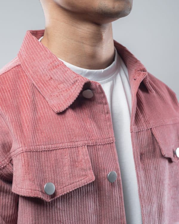 Men's Corduroy Jacket in Sweet Pink - Image 2