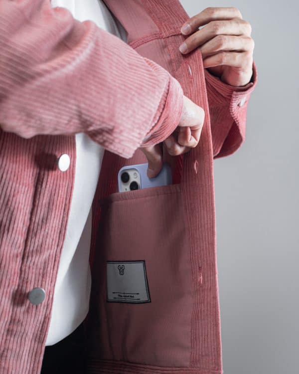 Men's Corduroy Jacket in Sweet Pink - Image 4