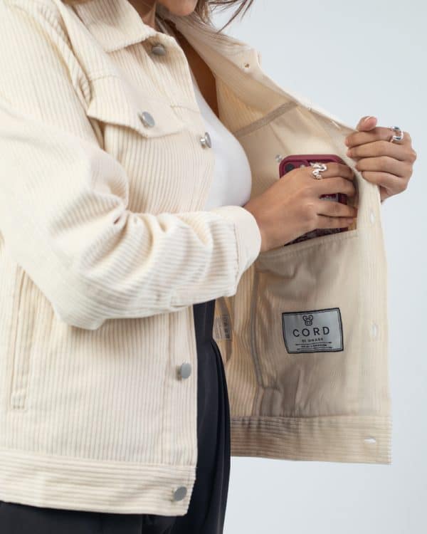 Women's Corduroy Jacket in White - Image 6