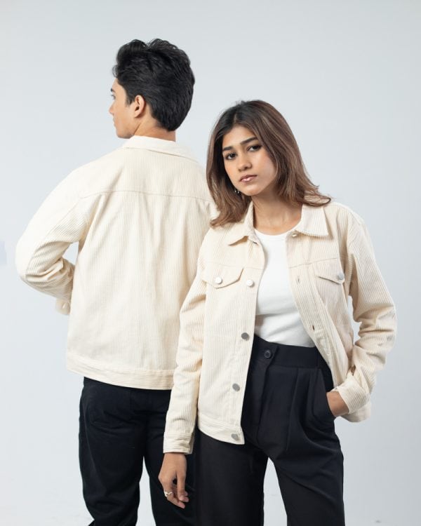 Women's Corduroy Jacket in White - Image 5