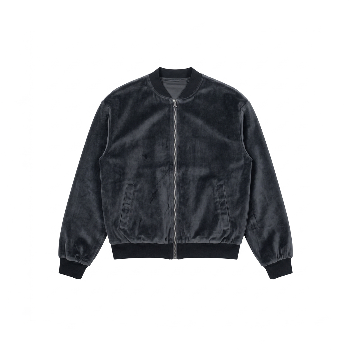 Velvet Bomber Jacket in Ash