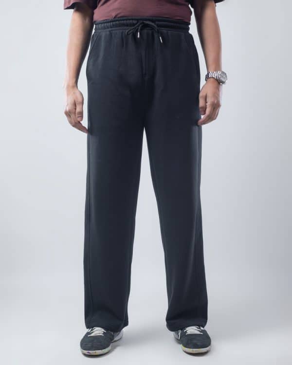 Men's Relaxed Fit Bonded Fleece Sweatpants in Black - Image 3