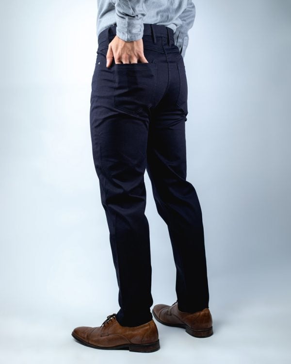 Men's Casual Regular-fit Gabardine Pants in Navy Blue - Image 6