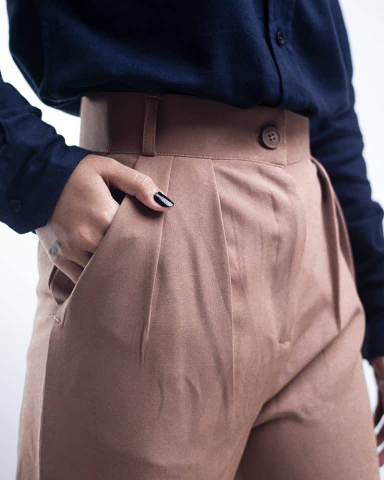 Women Black Front Pleated Straight Fit Pants