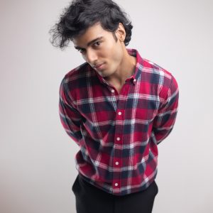 Men’s Long Sleeve Flannel Shirt in Red
