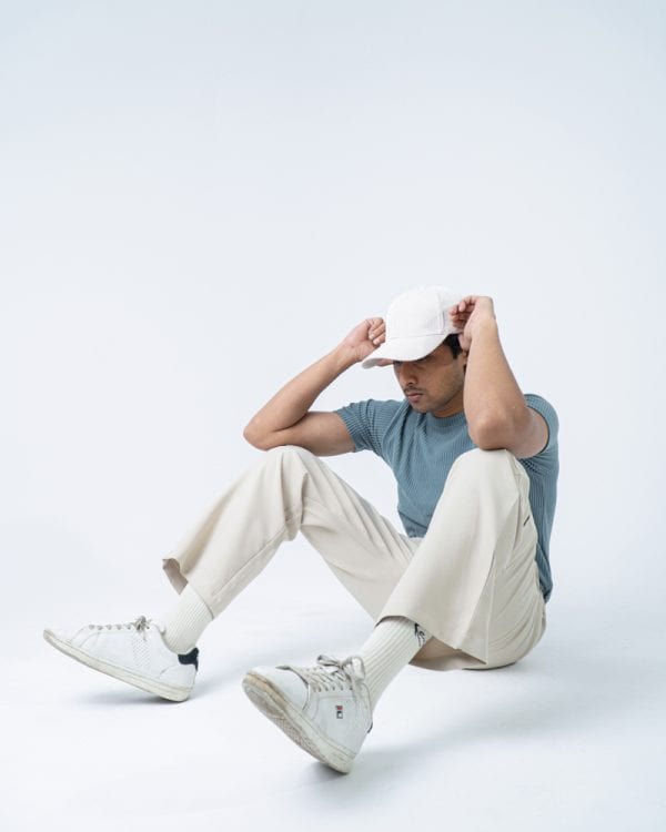 Men's Baggy Fit Cargo Pants in Off White - Image 6