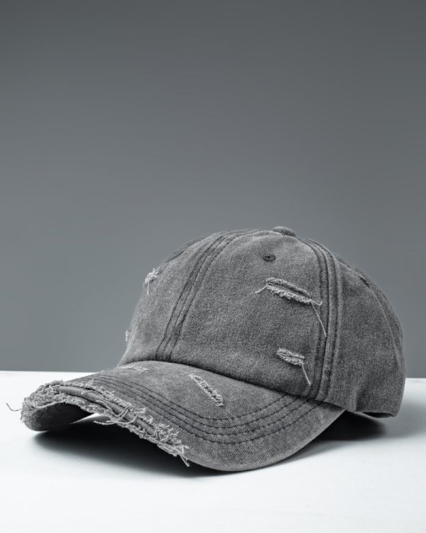 Distressed Denim Baseball Cap - Image 2