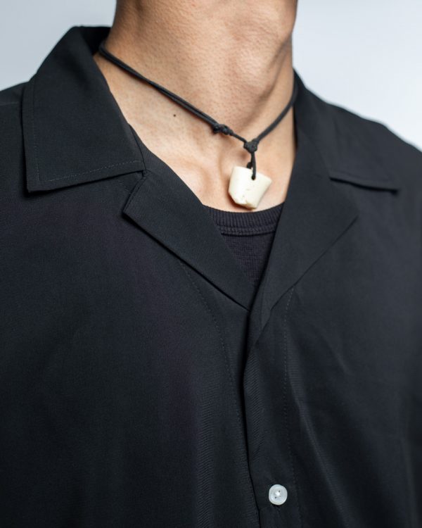 Men’s Black Sheer Oversized Drop shoulder Cuban Shirt - Image 7