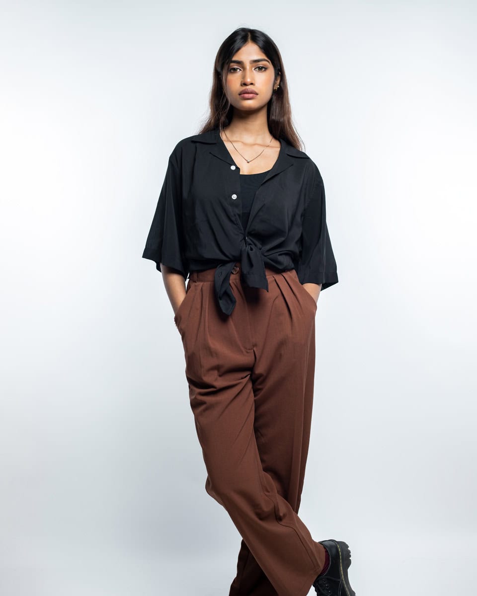 Women’s Black Sheer Oversized Drop shoulder Cuban Shirt - Image 2