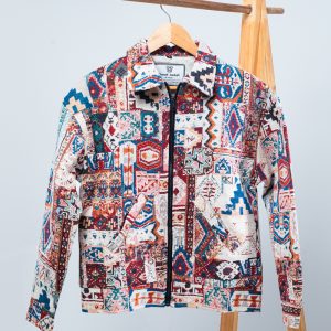 Men's Carpet Textured Jacket in White - Extra Small