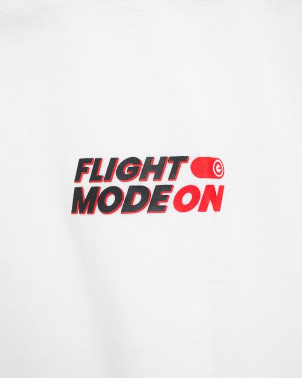 Flight Mode Oversized Drop Shoulder Printed Unisex T-shirt in White | GG x Flight Expert - Image 2