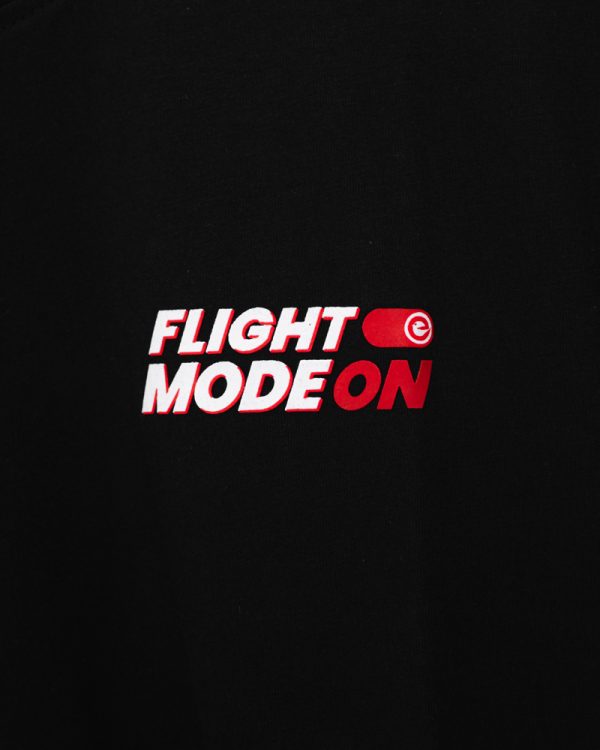 Flight Mode Oversized Drop Shoulder Printed Unisex T-shirt in Black | GG x Flight Expert - Image 2