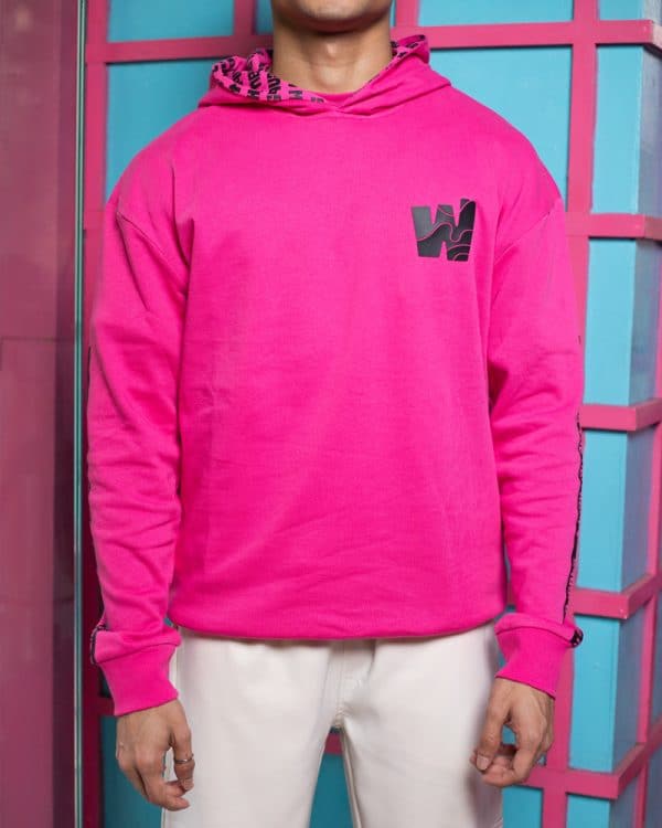 Square is the New Heart Printed Unisex Oversized Hoodie in Pink | Waffle Up X Gorur Ghash - Image 7