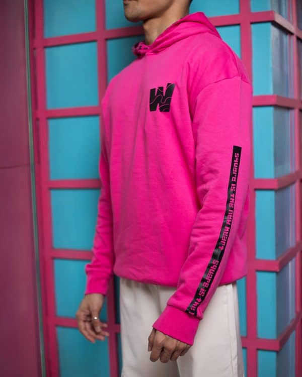 Square is the New Heart Printed Unisex Oversized Hoodie in Pink | Waffle Up X Gorur Ghash - Image 9