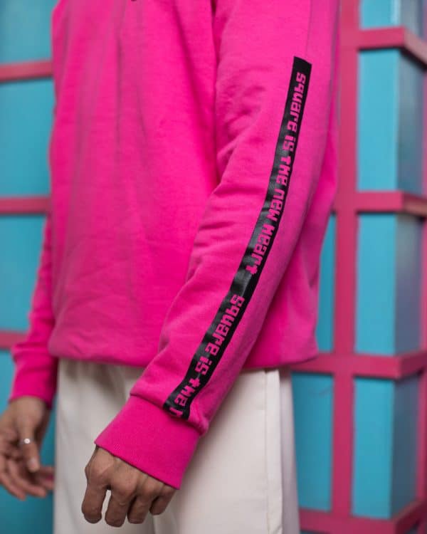 Square is the New Heart Printed Unisex Oversized Hoodie in Pink | Waffle Up X Gorur Ghash - Image 10