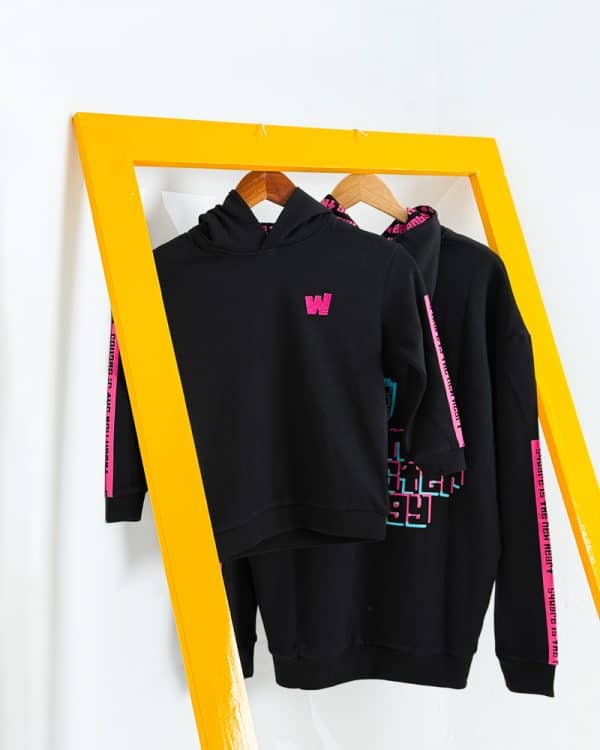 Main Character Energy Printed Unisex Oversized Hoodie in Black | Waffle Up X Gorur Ghash - Image 5