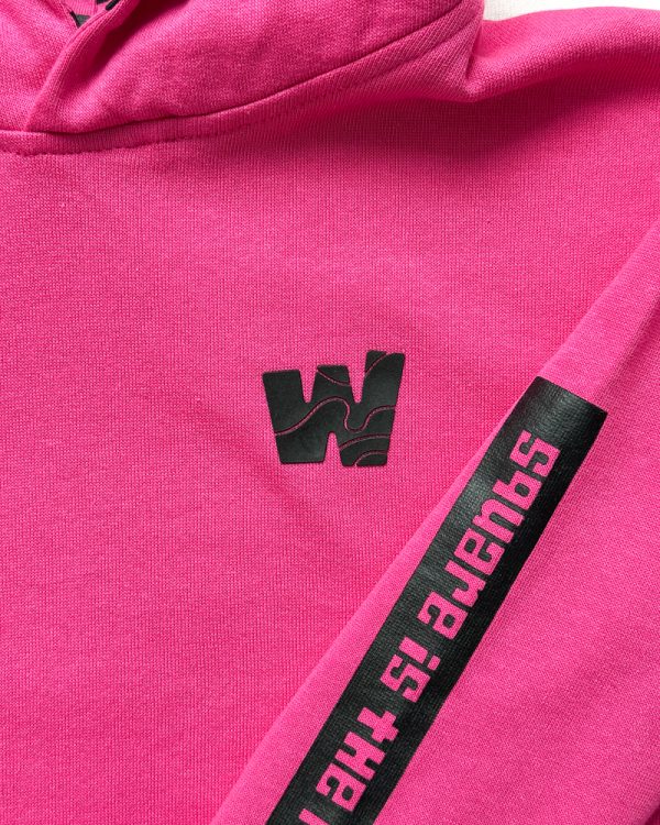 Square is the New Heart Printed Kids Unisex Oversized Hoodie in Pink | Waffle Up X Gorur Ghash - Image 5