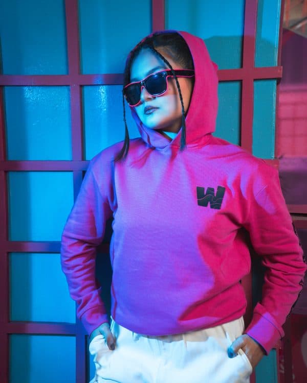 Square is the New Heart Printed Unisex Oversized Hoodie in Pink | Waffle Up X Gorur Ghash - Image 15