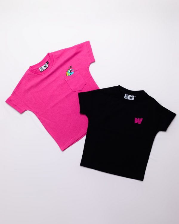 Waffle Up Large Character Printed Kids' Oversized Drop Shoulder Graphic Tees in Pink | Waffle Up X Gorur Ghash - Image 3